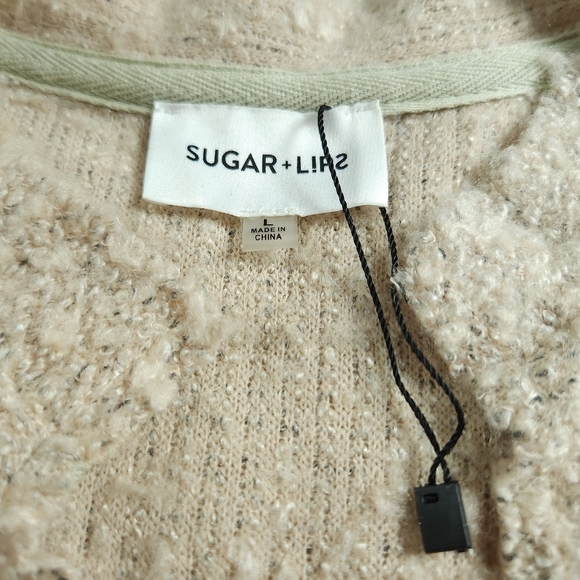 NWOT Sugar + Lips Tweed Wool Blend Blazer Sz L - Picture 3 of 5